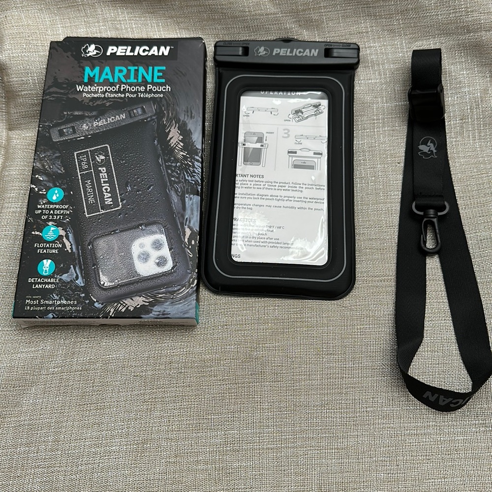 New In Box Never Used Pelican Marine Waterproof Phone Pouch RATING IP68 MARINE